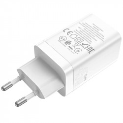 Адаптер мережевий Hoco Starlight N23 |2Type-C, 45W/3A, PD/QC|