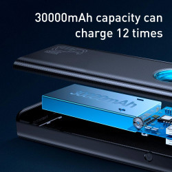 УМБ BASEUS Amblight Digital Display Quick Charge Power Bank 30000mAh |4USB/Type-C/Lightning, 65W/5A, PD/QC| (P10022400112-01)