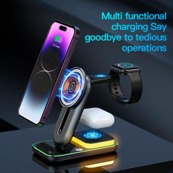 Зарядка Qi 4in1 Magnetic Wireless Charger XYJ A8 |Phone, Apple Watch, AirPods|