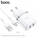 Адаптер мережевий Hoco Micro USB cable Aspiring dual port charger set N4 |2USB, 2.4A|