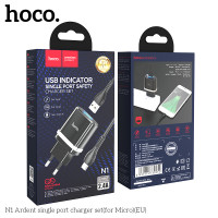 Адаптер мережевий Hoco Micro USB cable Ardent charger set N1 |1USB, 2.4A| (Safety Certified)