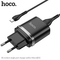 Адаптер мережевий Hoco Micro USB cable Ardent charger set N1 |1USB, 2.4A| (Safety Certified)
