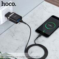 Адаптер мережевий Hoco Micro USB cable Ardent charger set N1 |1USB, 2.4A| (Safety Certified)