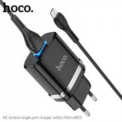 Адаптер мережевий Hoco Micro USB cable Ardent charger set N1 |1USB, 2.4A| (Safety Certified)