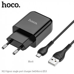Адаптер мережевий Hoco Micro USB cable vigour N2 |1USB, 2.1A| (Safety Certified)