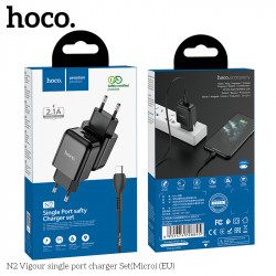 Адаптер мережевий Hoco Micro USB cable vigour N2 |1USB, 2.1A| (Safety Certified)