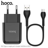 Адаптер мережевий Hoco Micro USB cable vigour N2 |1USB, 2.1A| (Safety Certified)