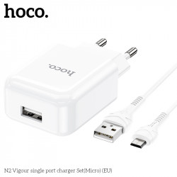Адаптер мережевий Hoco Micro USB cable vigour N2 |1USB, 2.1A| (Safety Certified)