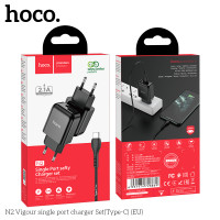 Адаптер мережевий Hoco Type-C cable Vigour N2 |1USB, 2.1A| (Safety Certified)