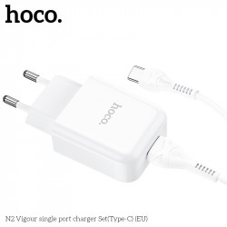 Адаптер мережевий Hoco Type-C cable Vigour N2 |1USB, 2.1A| (Safety Certified)