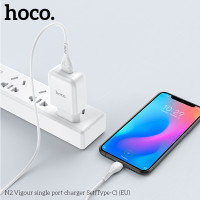 Адаптер мережевий Hoco Type-C cable Vigour N2 |1USB, 2.1A| (Safety Certified)