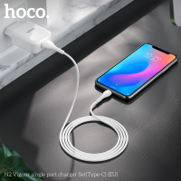 Адаптер мережевий Hoco Type-C cable Vigour N2 |1USB, 2.1A| (Safety Certified)