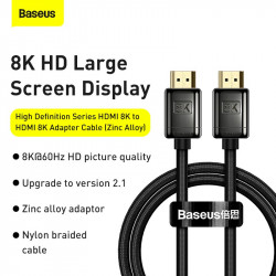 Кабель Baseus High Definition Series HDMI 8K to HDMI 8k Adapter Cable (Zinc alloy) |1m|