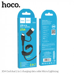 Кабель Hoco Combo Micro USB / Lightning Cool dual 2 in 1 charging data cable X54 |1M, 2.4A|