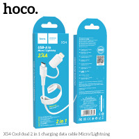Кабель Hoco Combo Micro USB / Lightning Cool dual 2 in 1 charging data cable X54 |1M, 2.4A|