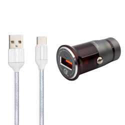 Адаптер автомобільний KONI STRONG Type-C Cable KS400QC |18W, 1USB, QC3.0|
