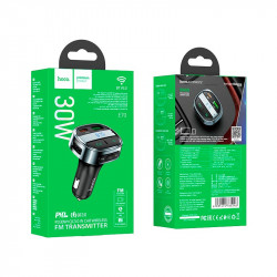 Адаптер автомобільний Hoco car BT FM transmitter E70 |2USB/Type-C, PD/QC, 30W/3A|