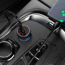 Адаптер автомобільний Hoco Type-C Cable Blue whale Car charger set Z46A |1USB/Type-C, PD/QC, 30W/3A|