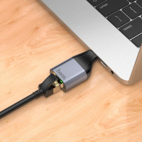 Перехідник Hoco Type-C to RJ45 adapter UA35 |100Mbps|