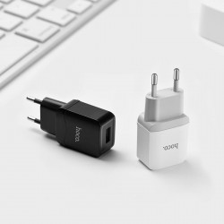 Адаптер мережевий Hoco Micro Cable C22A |1USB, 2.4А|