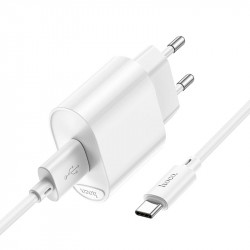 Адаптер мережевий Hoco Type-C Cable Fighter single port charger C109A |1USB, 18W/3A, QC|