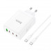 Адаптер мережевий HOCO Leader Type-C to Type-C Cable four-port (3c1a) fast charger set N31 |4Type-C/1USB, 100W/5A, PD/QC|