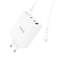 Адаптер мережевий HOCO Leader Type-C to Type-C Cable four-port (3c1a) fast charger set N31 |4Type-C/1USB, 100W/5A, PD/QC|