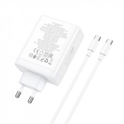 Адаптер мережевий HOCO Leader Type-C to Type-C Cable four-port (3c1a) fast charger set N31 |4Type-C/1USB, 100W/5A, PD/QC|