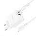 Адаптер мережевий BOROFONE Type-C to Lightning Cable Resource charger BA69A |1USB/1Type-C, 20W/3A, PD/QC|
