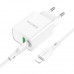 Адаптер мережевий BOROFONE Type-C to Lightning Cable Resource charger BA69A |1USB/1Type-C, 20W/3A, PD/QC|