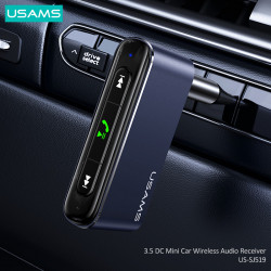 Аудіоадаптер універсальний USAMS 3.5 DC Mini Car Wireless Audio Receiver US-SJ519 |BT5.0, Mic, 6Hours|