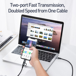 Кабель BASEUS Combo twins 2 in 1 Cable Type-C to Type-c / Lightning |1M, 60W (20V 3A) + 18W (9V 2A)| (CATLYW-H01)