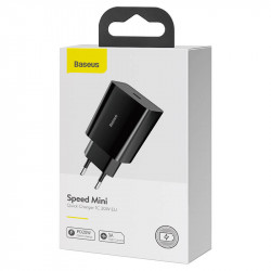 Адаптер мережевий BASEUS Speed Mini Quick Charger 1C |1Type-C, PD/QC,20W, 3A| (CCFS-SN02)