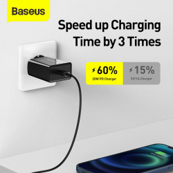 Адаптер мережевий BASEUS Speed Mini Quick Charger 1C |1Type-C, PD/QC,20W, 3A| (CCFS-SN02)
