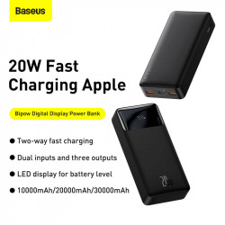 УМБ BASEUS Bipow Digital Display Power bank 20000mAh |2USB/1Type-C, PD/QC, 20W, 3A| (PPDML-M02)