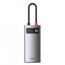 Hub адаптер BASEUS Type-C Metal Gleam Series 4-in-1 Multifunctional Docking Station |2USB, HDMI, Type-C, 100W PD| (CAHUB-CY0G)