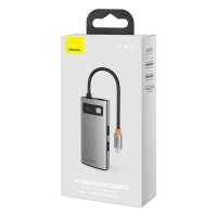 Hub адаптер BASEUS Type-C Metal Gleam Series 4-in-1 Multifunctional Docking Station |2USB, HDMI, Type-C, 100W PD| (CAHUB-CY0G)
