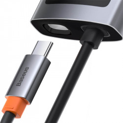 Hub адаптер BASEUS Type-C Metal Gleam Series 4-in-1 Multifunctional Docking Station |2USB, HDMI, Type-C, 100W PD| (CAHUB-CY0G)