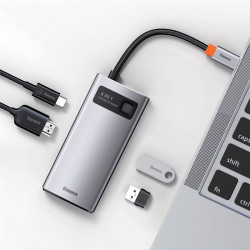 Hub адаптер BASEUS Type-C Metal Gleam Series 4-in-1 Multifunctional Docking Station |2USB, HDMI, Type-C, 100W PD| (CAHUB-CY0G)