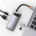 Hub адаптер BASEUS Type-C Metal Gleam Series 4-in-1 Multifunctional Docking Station |2USB, HDMI, Type-C, 100W PD| (CAHUB-CY0G)