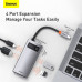 Hub адаптер BASEUS Type-C Metal Gleam Series 4-in-1 Multifunctional Docking Station |2USB, HDMI, Type-C, 100W PD| (CAHUB-CY0G)