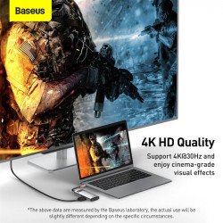 Hub адаптер BASEUS Type-C Metal Gleam Series 4-in-1 Multifunctional Docking Station |2USB, HDMI, Type-C, 100W PD| (CAHUB-CY0G)