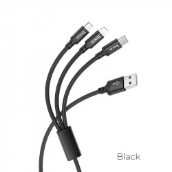 Кабель Hoco Combo Lightning / Micro USB / Type-C Times speed X14 |1m, 2A|