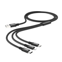 Кабель Hoco Combo Lightning / Micro USB / Type-C Times speed X14 |1m, 2A|
