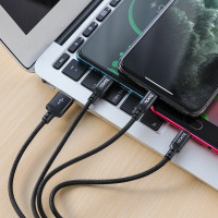 Кабель Hoco Combo Lightning / Micro USB / Type-C Times speed X14 |1m, 2A|