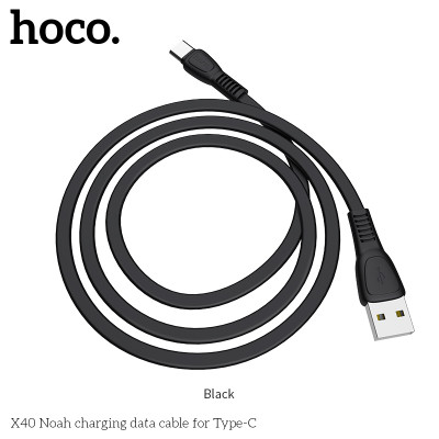 Кабель Hoco Type-C TPE Flat Noah X40 |1m, 2.4A|