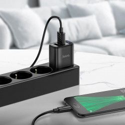 Адаптер мережевий Hoco Micro USB Cable Smart dual-port charger C141A |2USB. 2.1A/10.5W|