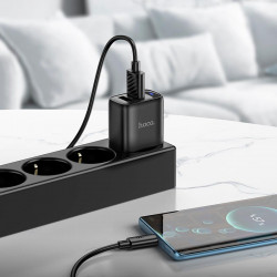 Адаптер мережевий HOCO Type-C Cable Cable Smart Dual-port charger C141A |2USB. 2.1A/10.5W|