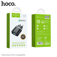 Адаптер мережевий Hoco Smart FCP / AFC C12Q |1USB, 3A, 18W, QC3.0|