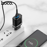 Адаптер мережевий Hoco Smart FCP / AFC C12Q |1USB, 3A, 18W, QC3.0|